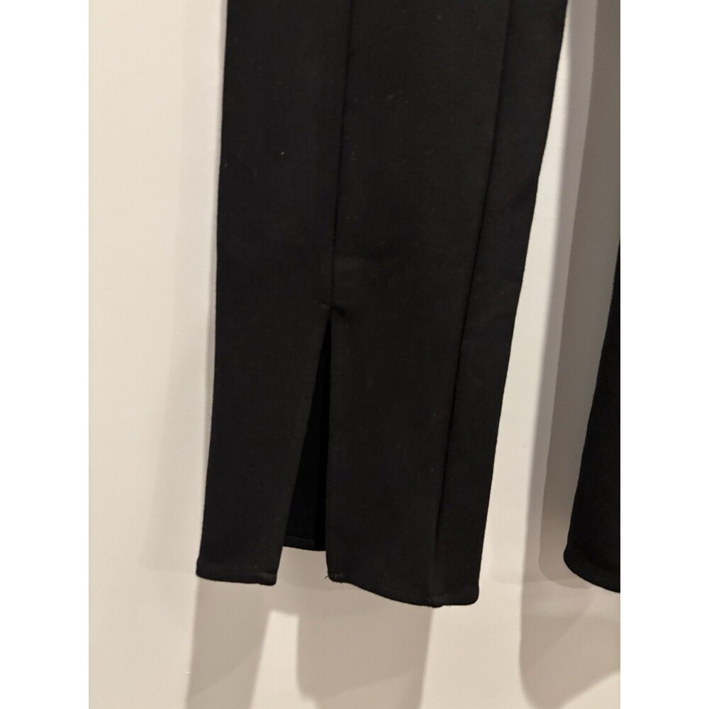 Reformation stretch front slit ankle stretch pants side zip in Black sz M - Picture 3 of 8